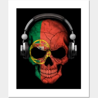 Dark Skull Deejay with Portuguese Flag Posters and Art